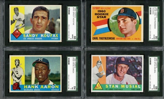 1960 Topps Complete Set of 572 Cards with 13 SGC Graded 